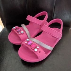Pink Gemstone Crocs Lina Sandals